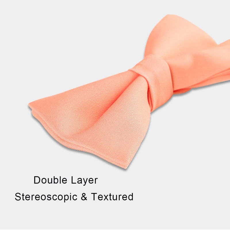 Kajeer Classic Pre-Tied Mens Bow Ties Formal Adjustable Solid Tuxedo Bowtie for for Adults & Children(Light Peach, L - (18+ years,adults, full ages)) - Image 4